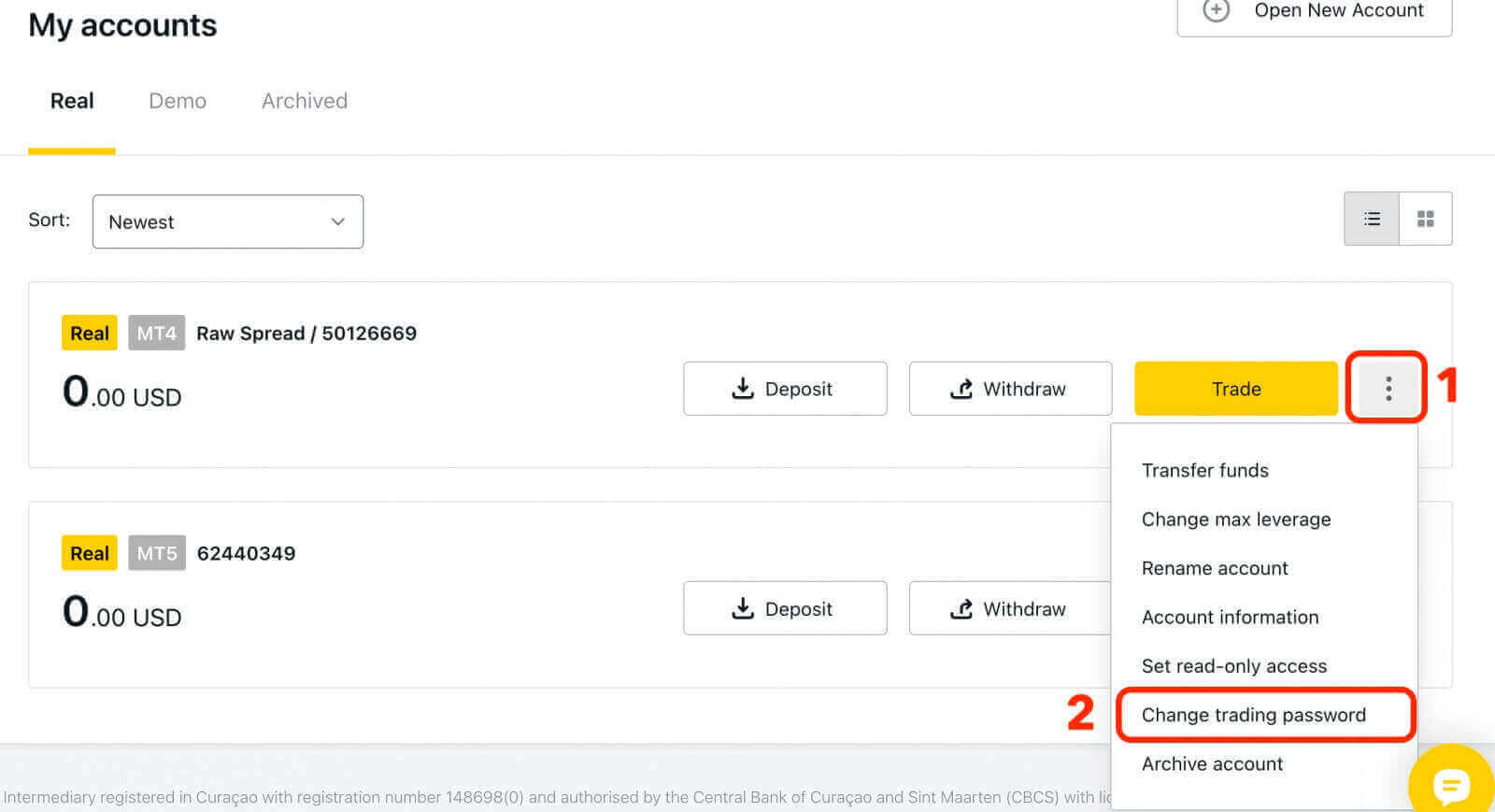 Чӣ тавр ворид шудан ва оғоз кардани савдои Forex дар Exness