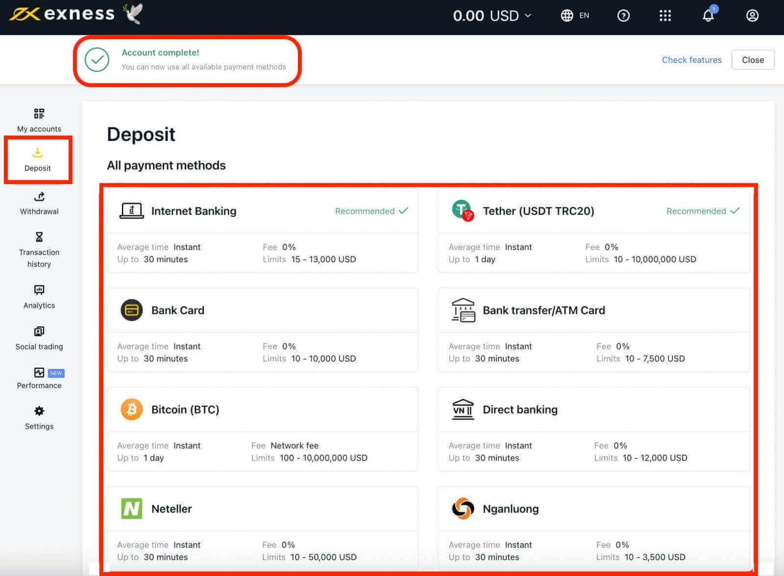 Exness-da demo hisob qaydnomasi bilan qanday ro'yxatdan o'tish va savdoni boshlash kerak