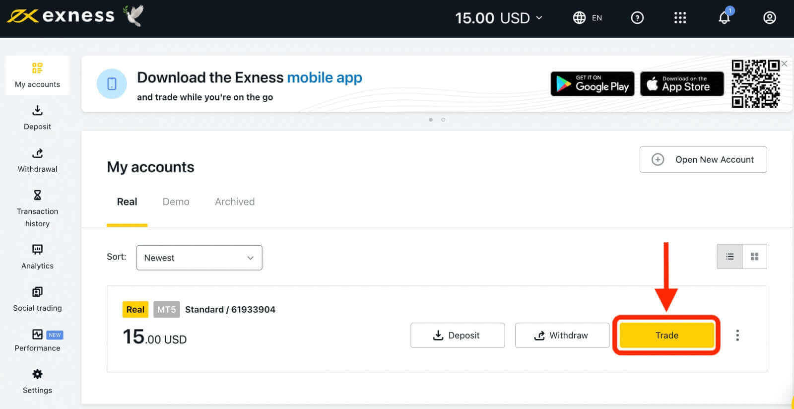 Exness-da demo hisob qaydnomasi bilan qanday ro'yxatdan o'tish va savdoni boshlash kerak