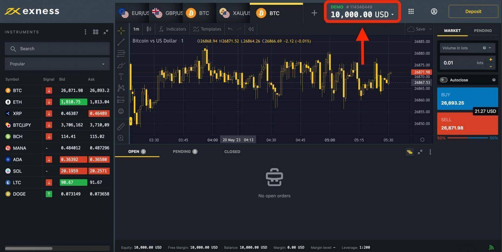 Exness-da demo hisob qaydnomasi bilan qanday ro'yxatdan o'tish va savdoni boshlash kerak