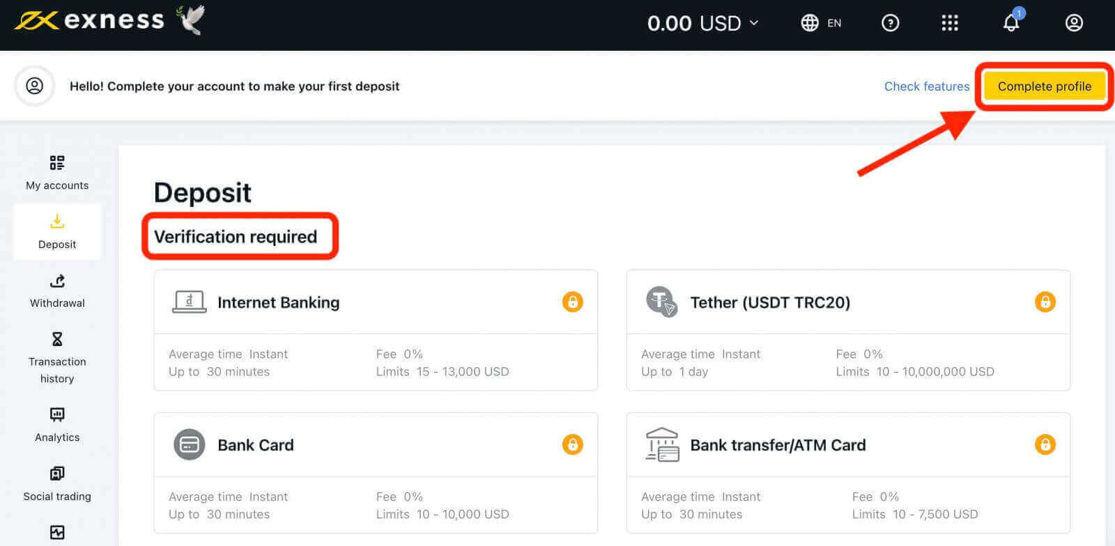 Exness-da demo hisob qaydnomasi bilan qanday ro'yxatdan o'tish va savdoni boshlash kerak