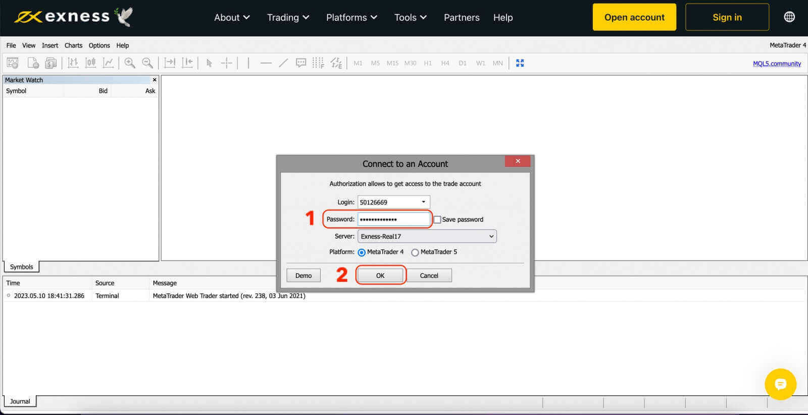 How to Sign in to Exness